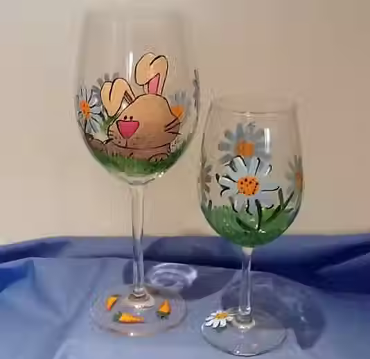 Easter Bunny Wine Glasses