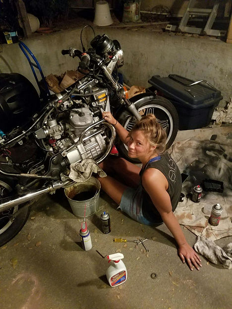 late nights working on a motorcycle