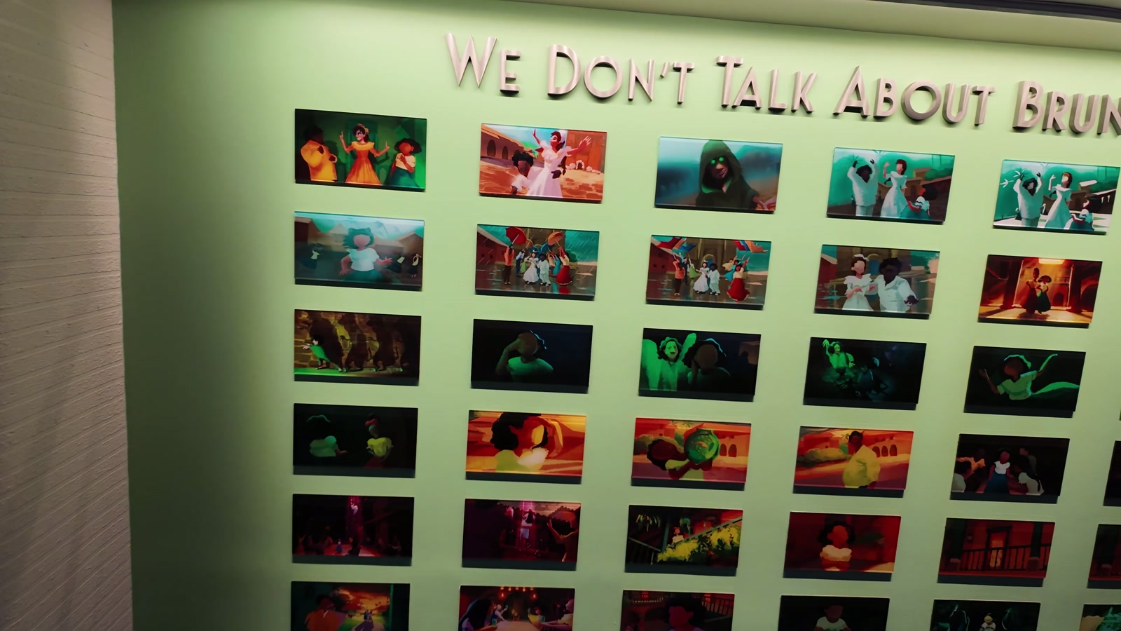 A wall of frames from the We Don't Talk About Bruno sequence in Encanto.