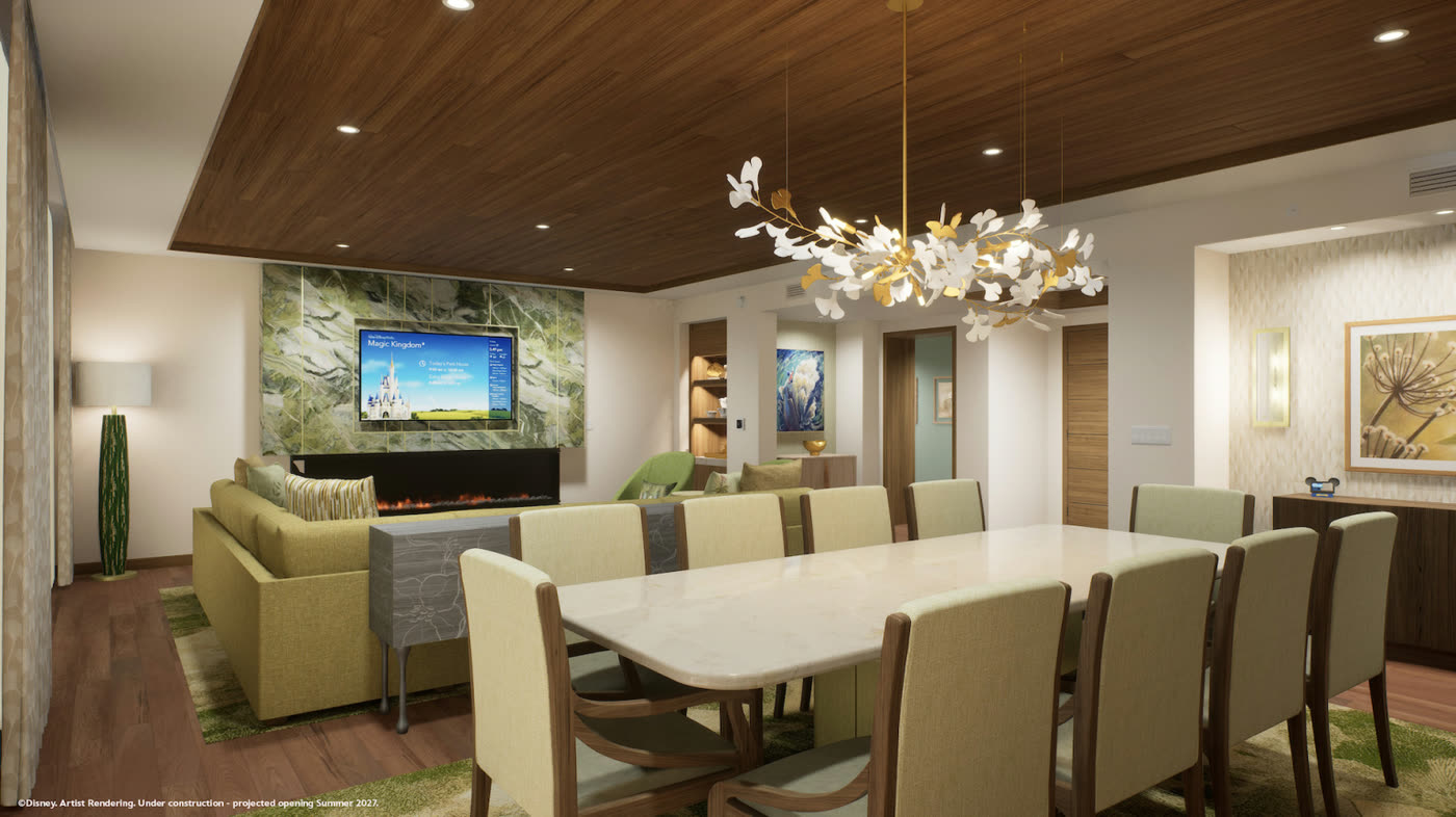 Concept art for guest rooms at Disney's Lakeshore Lodge