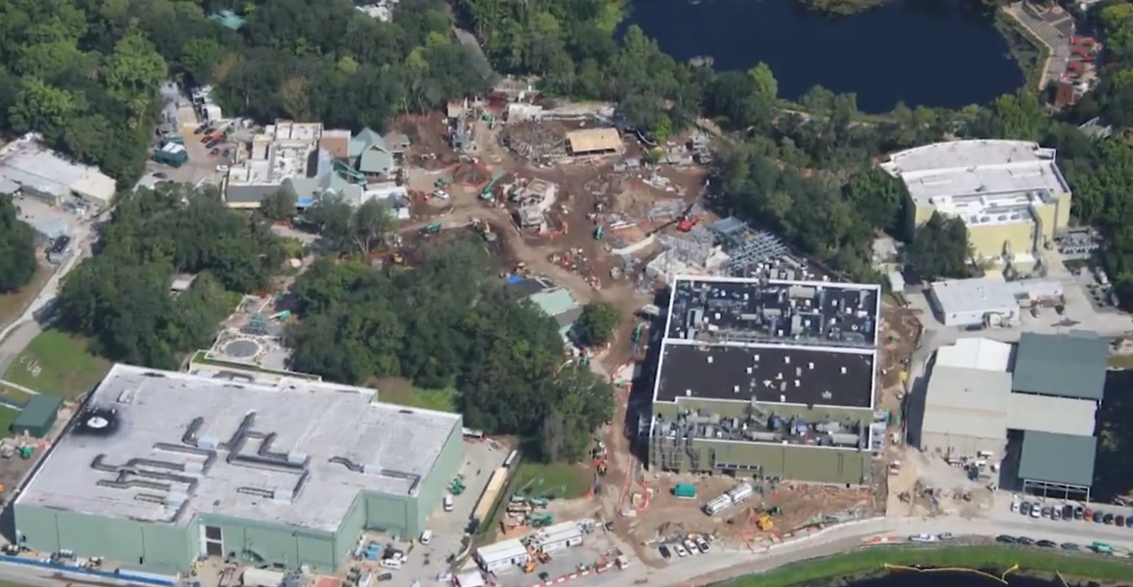 Aerial view of construction at the Tropical Americas site, Disney's Animal Kingdom, August 2026