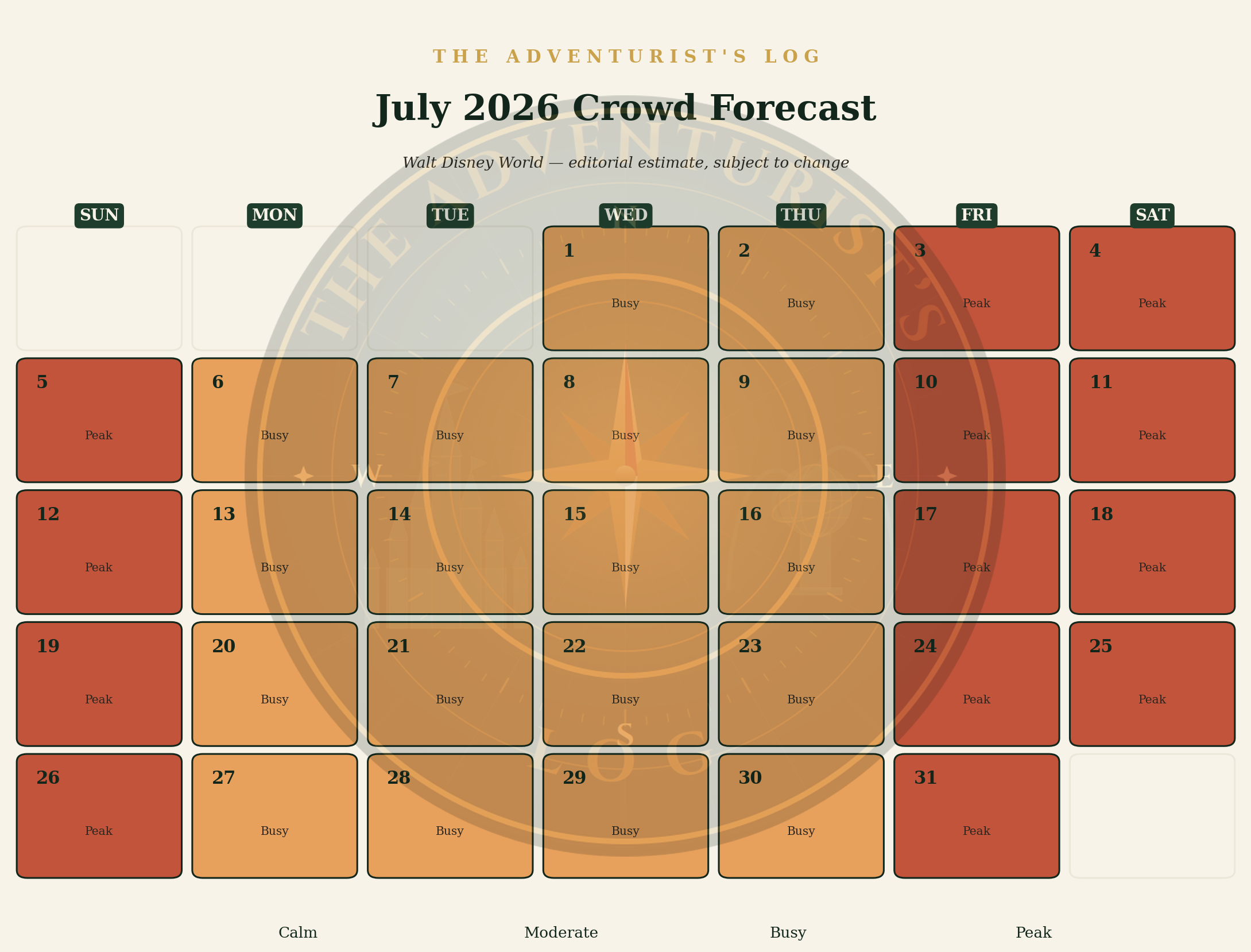 Walt Disney World Crowd Calendar: The Rest of 2026