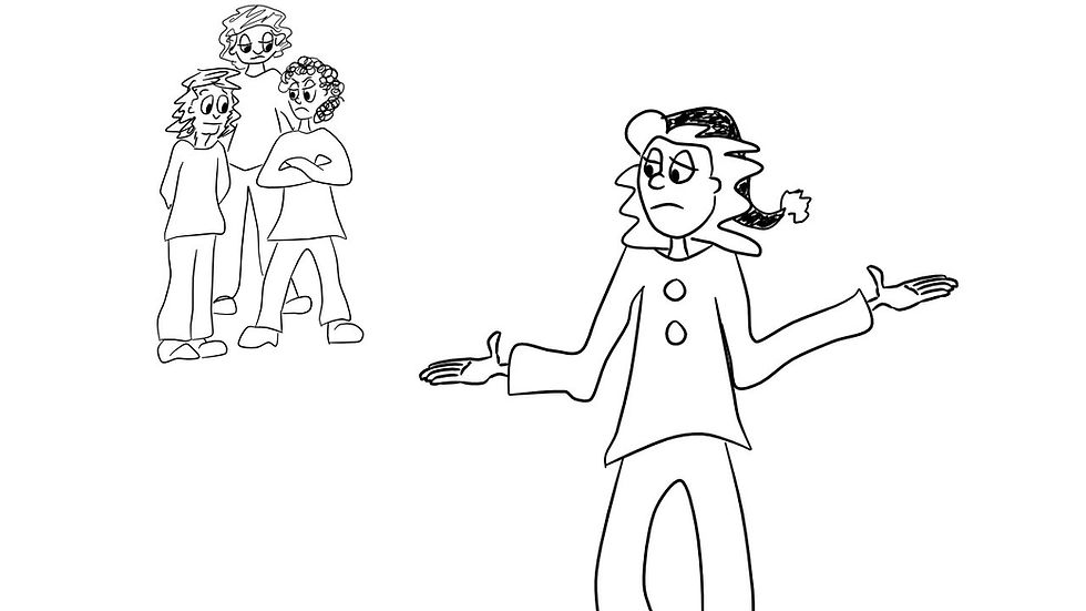A kid social distancing from others