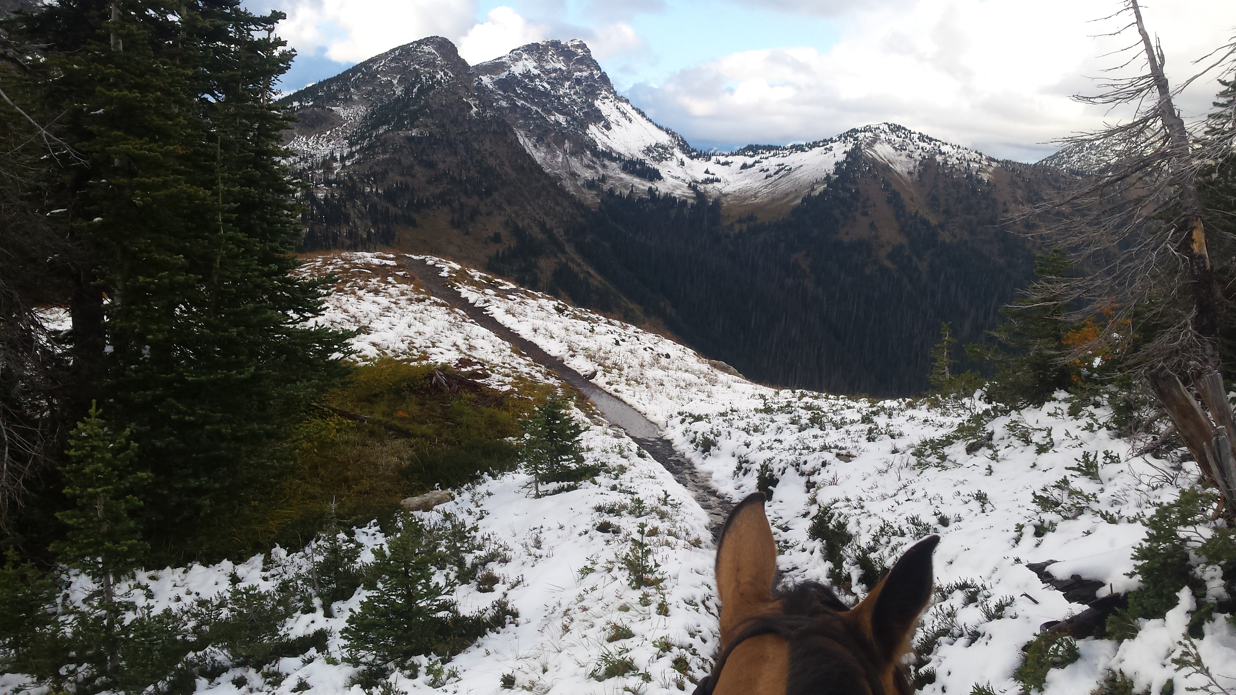 snow on the trail heading north