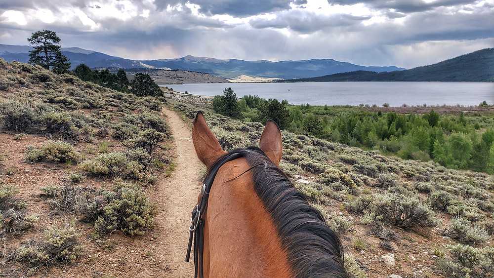 riding along Twin Lakes