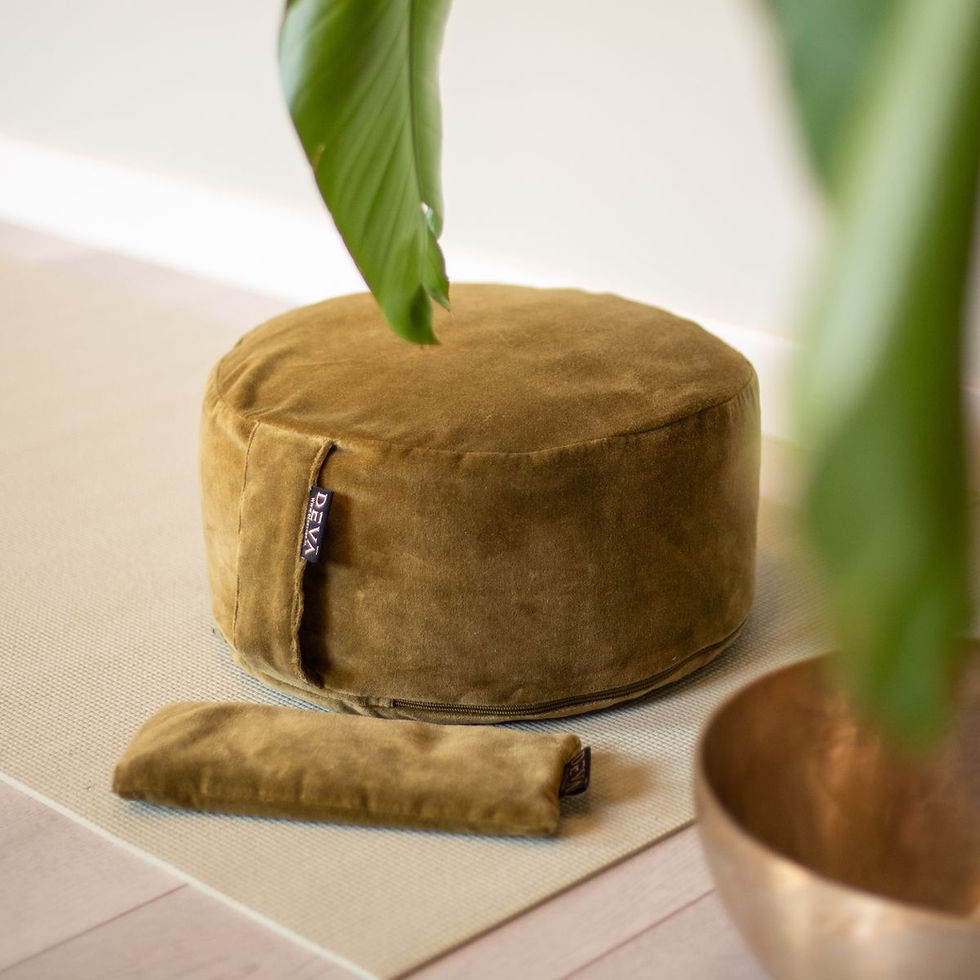 Thumbnail: Oogkussen lavendel velvet - Olive Green