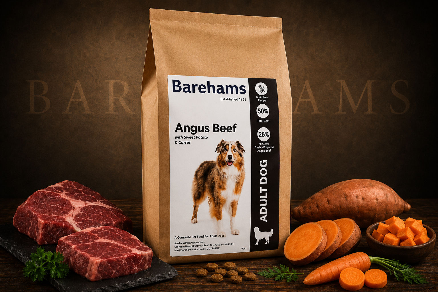Barehams GF Angus Beef With Sweet Potato & Carrot 2kg