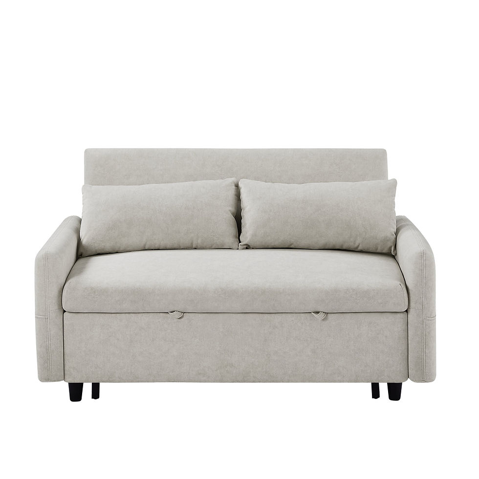 Thumbnail: 55.1" Pull Out Sleep Sofa Bed Loveseats Sofa Couch