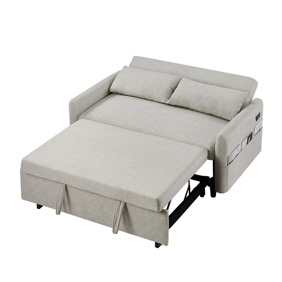 Thumbnail: 55.1" Pull Out Sleep Sofa Bed Loveseats Sofa Couch