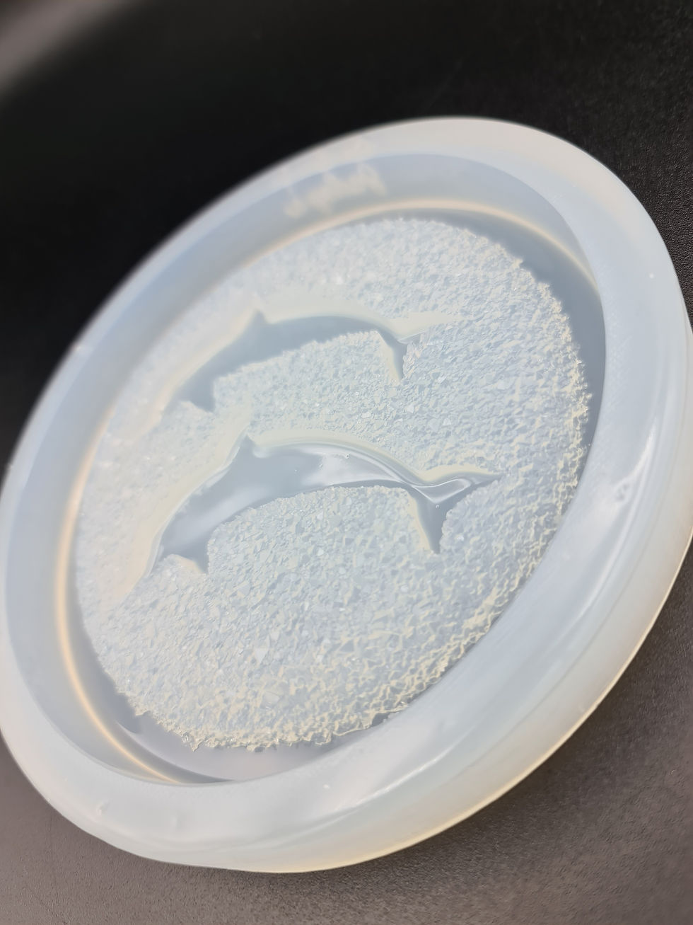 Miniatura: 2 Dolphins druzy decoration coaster