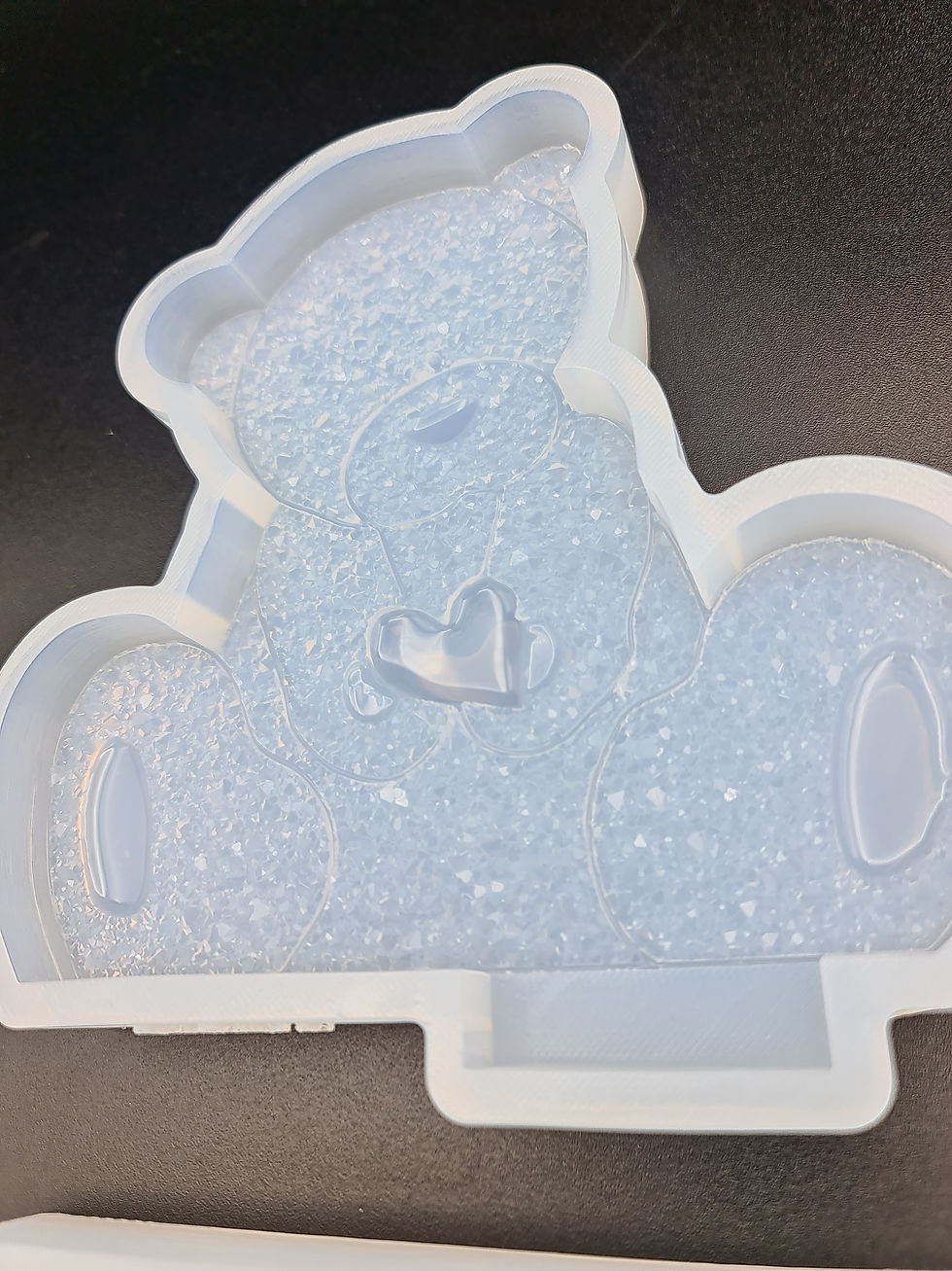 Thumbnail: Druzy sitting bear with heart and base mold