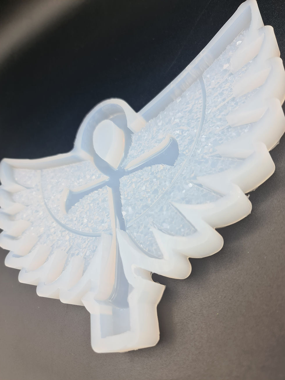 Miniature : Ankh with druzy wings & stand mold