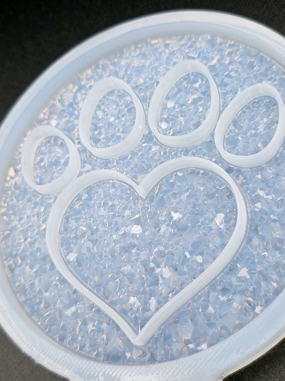 Miniature : Druzy paw coaster mold