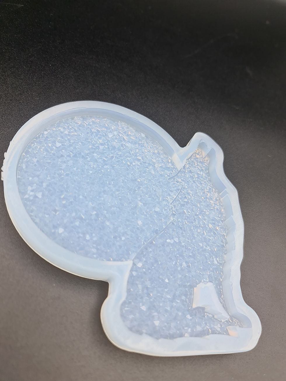 Miniatura: Set of 4 Druzy howling wolf with full moon coaster mold