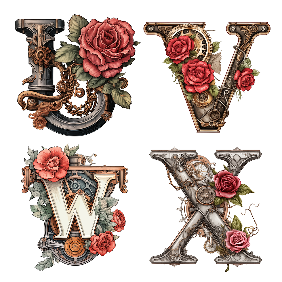 Miniaturbild: Steampunk Alphabet PNG clipart
