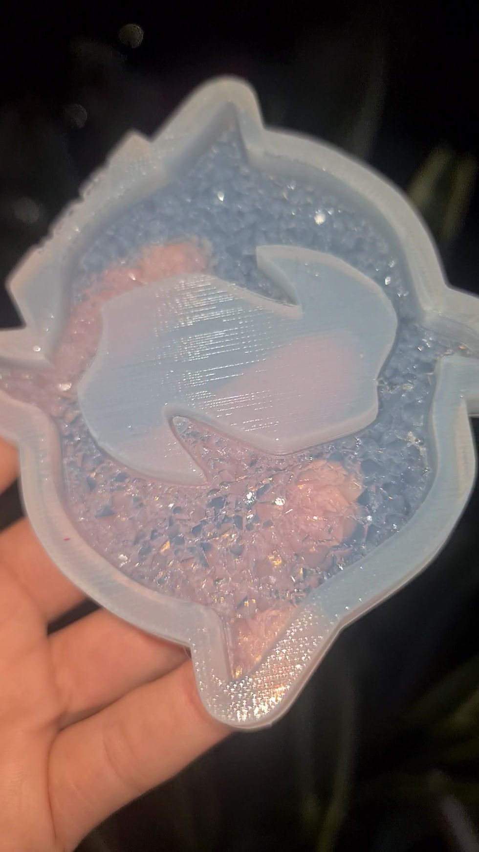 Miniaturbild: Small druzy Ying Yang dolphin mold