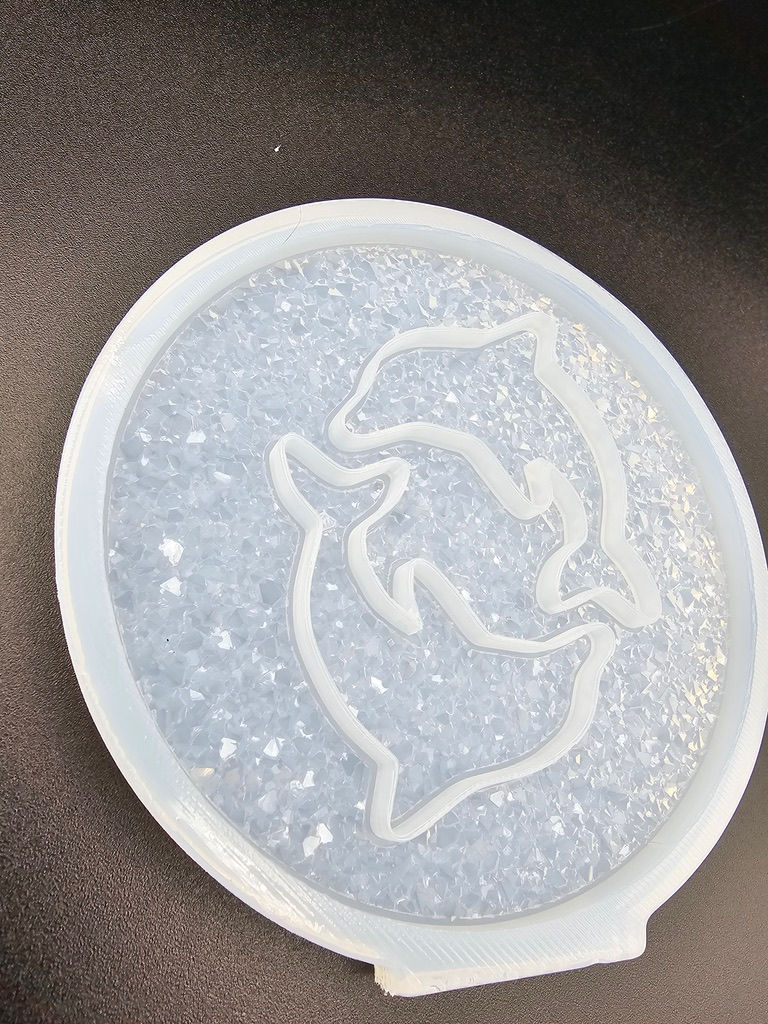 Miniature : Druzy dolphin coaster mold