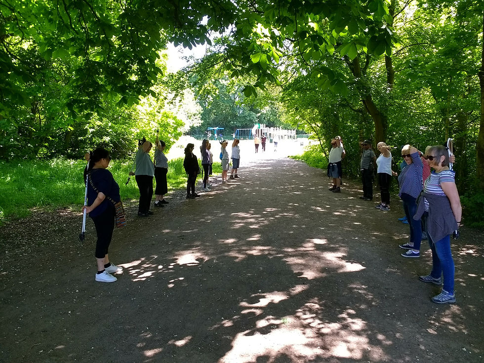 NordicFit+ Manchester Wellbeing Fund Nordic Walking group in Chorlton Water Park