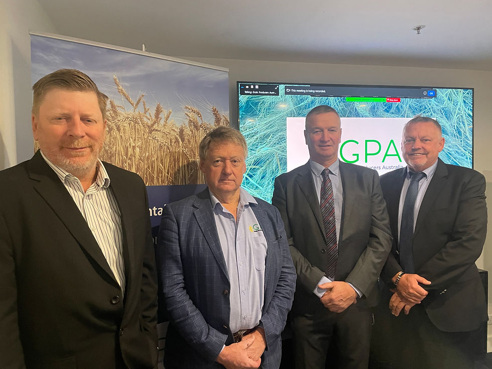At today's GPA AGM - Brendan Taylor (GPA Northern Region Grower Director), GPA Deputy Chair, Matthew Madden, Andrew Weidemann AM (Southern Region Grower Director) and GPA Chair, Barry Large.
