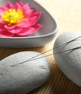 Acupuncture needles and flower