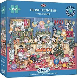 Gibson - Feline Festivities 1000 Piece Jigsaw Puzzle