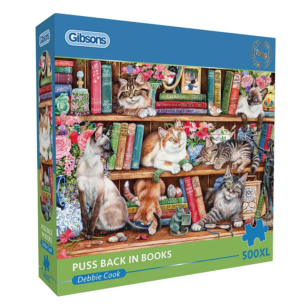 Gibson - Puss Back in Books 500XL Piece Jigsaw Puzzle