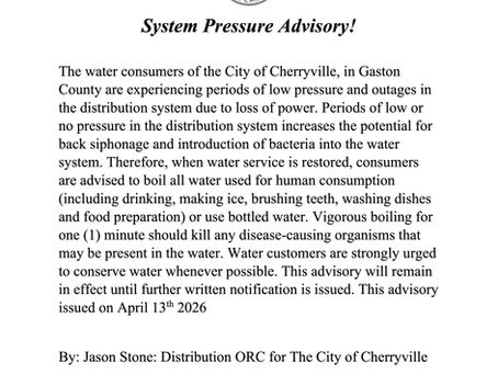 Water Advisory - April 13, 2026