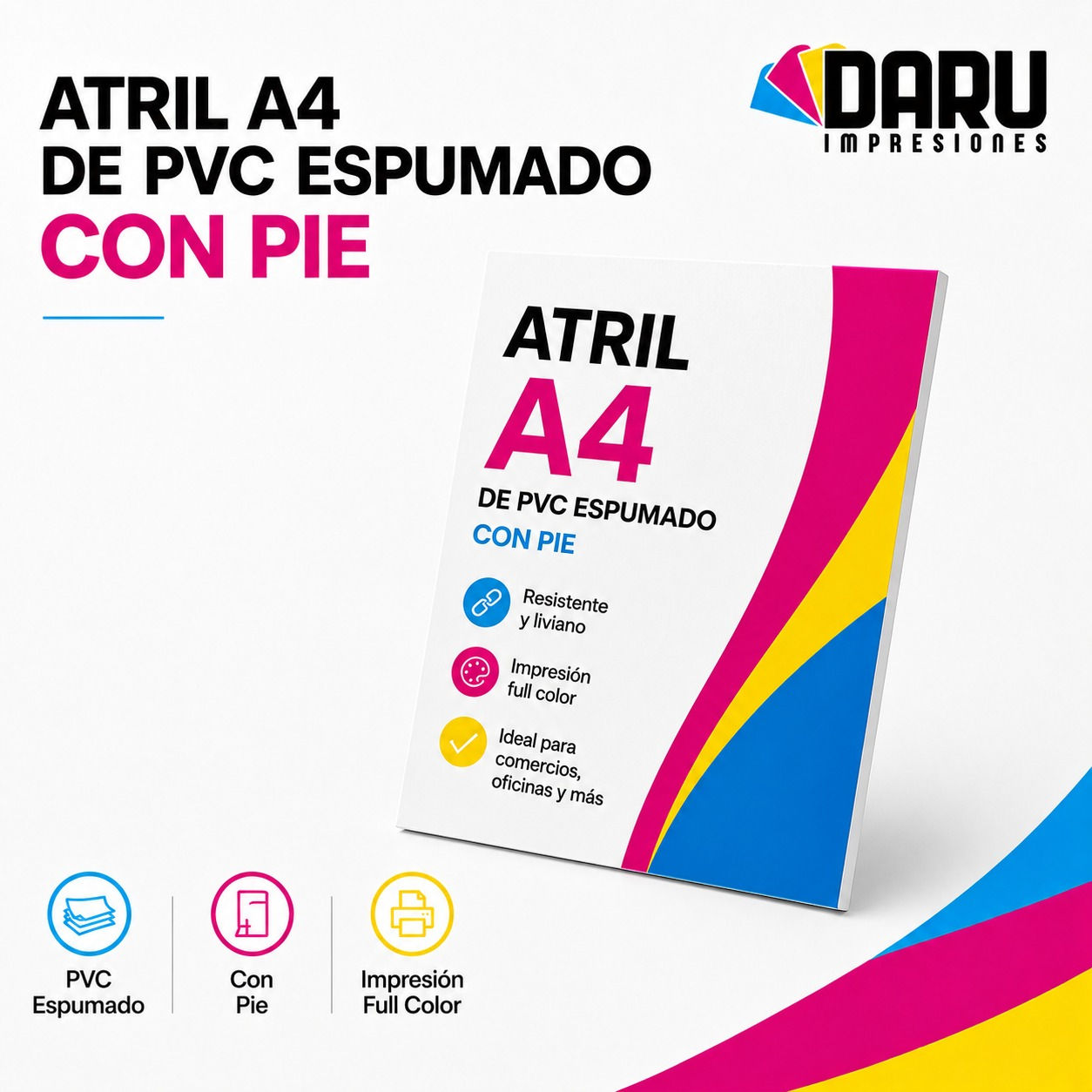 Atril A4 PVC c/pié