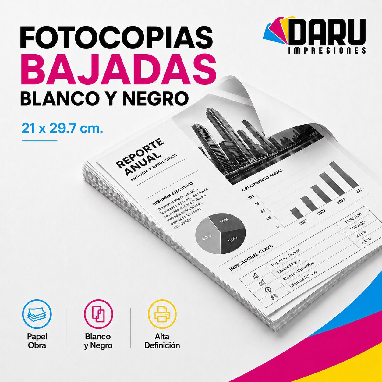 Bajadas BLANCO Y NEGRO en papel OBRA