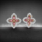 FREESIA EARRINGS - RHODOLITE