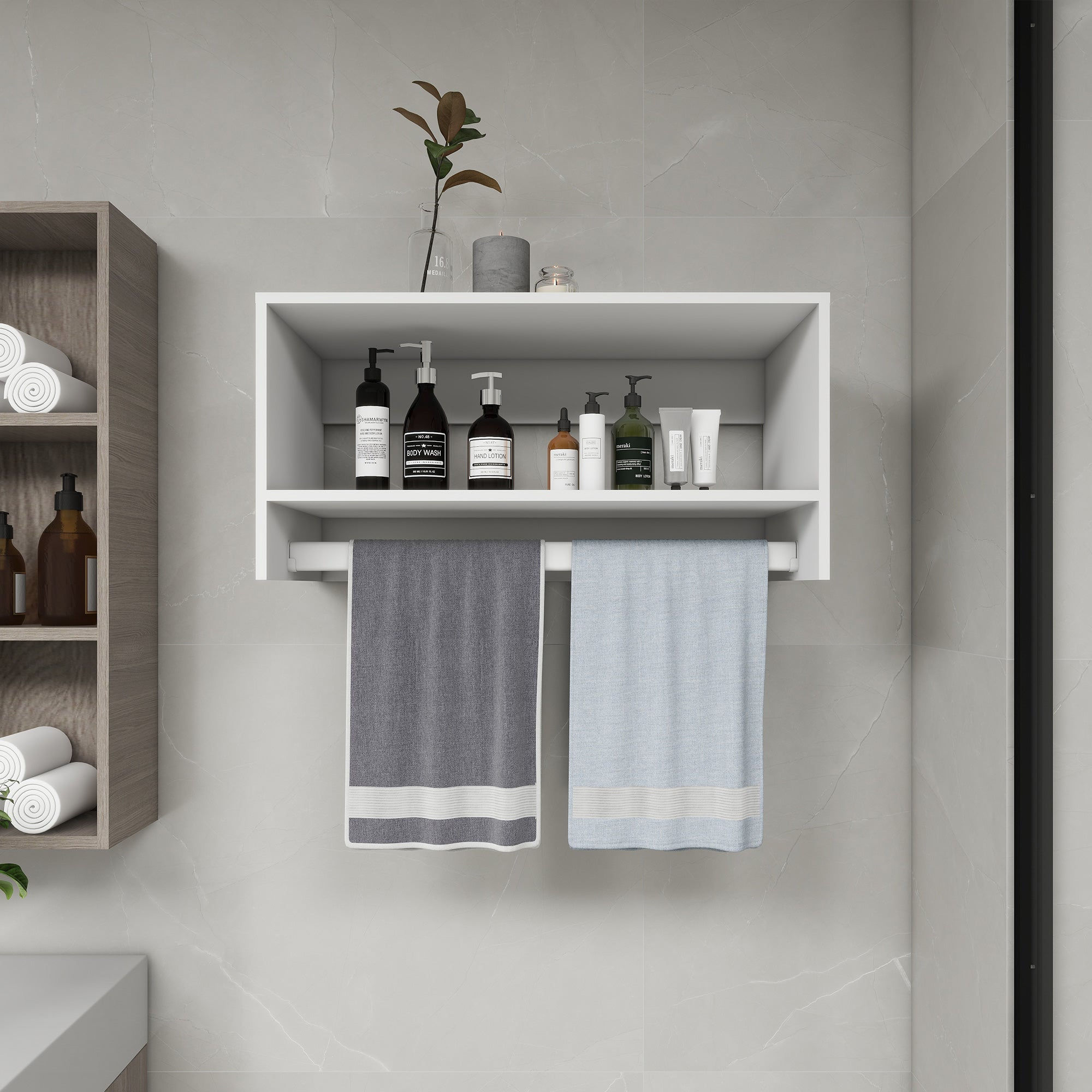 B2 Bathroom Shelves,Modular Wood Closet System Clothes Organizer, Closet System