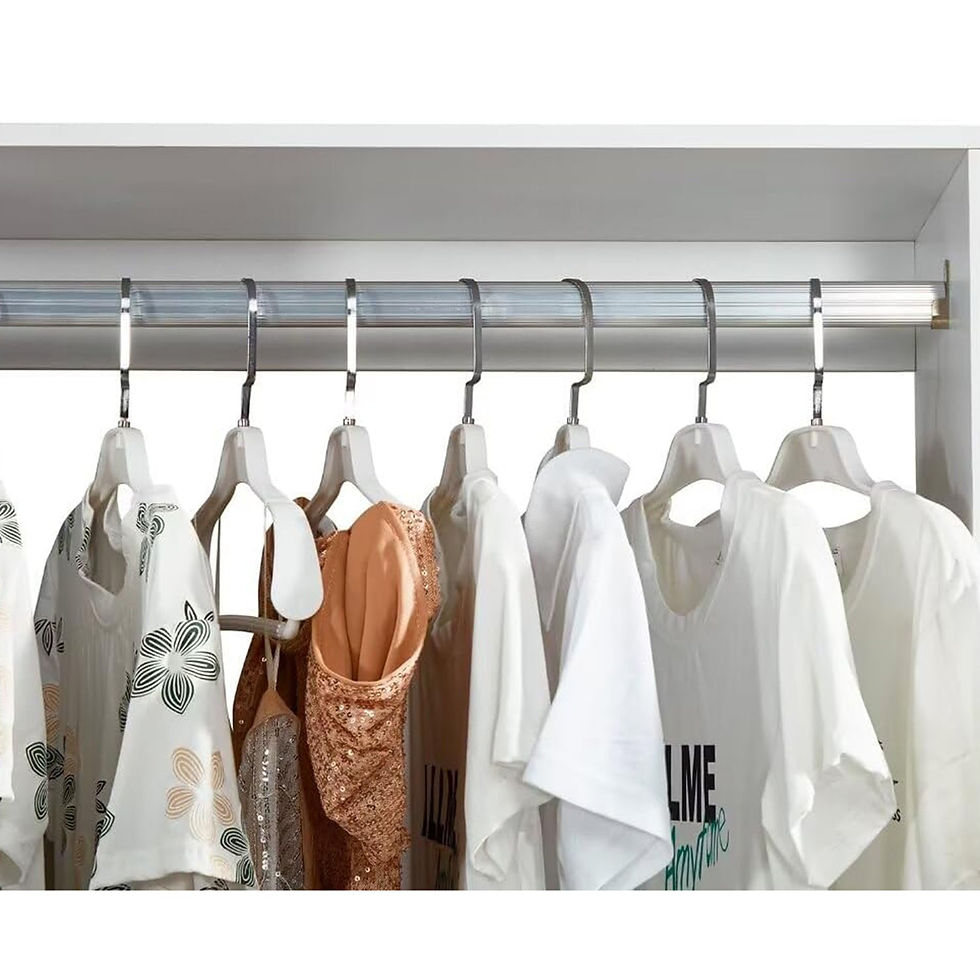 Thumbnail: White Wood Closet System Storage Stand-Alone Wardrobe with 4 Drawers Closet Orga