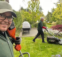 Eco-friendly lawn mowing service in Victoria using all-electric equipment