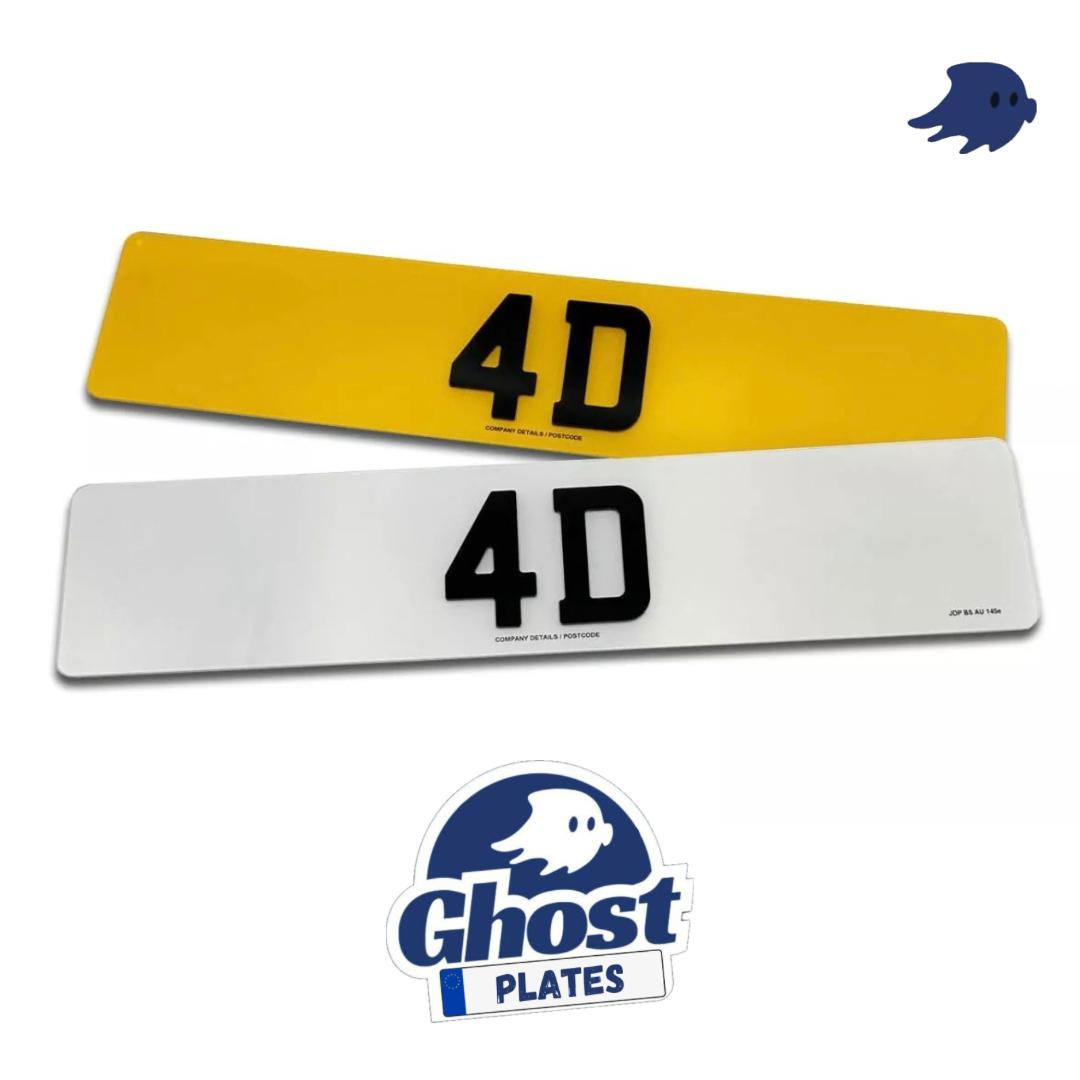 4D UK Road Legal Number Plate for Vehicles