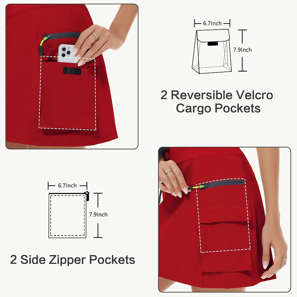 Thumbnail: Women's Hiking Cargo Skort Skirt High Waisted Golf Dressy Casual with Zipper Po