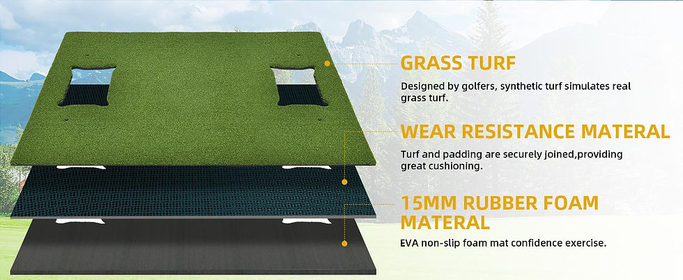 Thumbnail: DWVO Golf Hitting Mat with 1 Golf Ball Tray, 5×4ft PRO Golf Mat Include 5 Inte