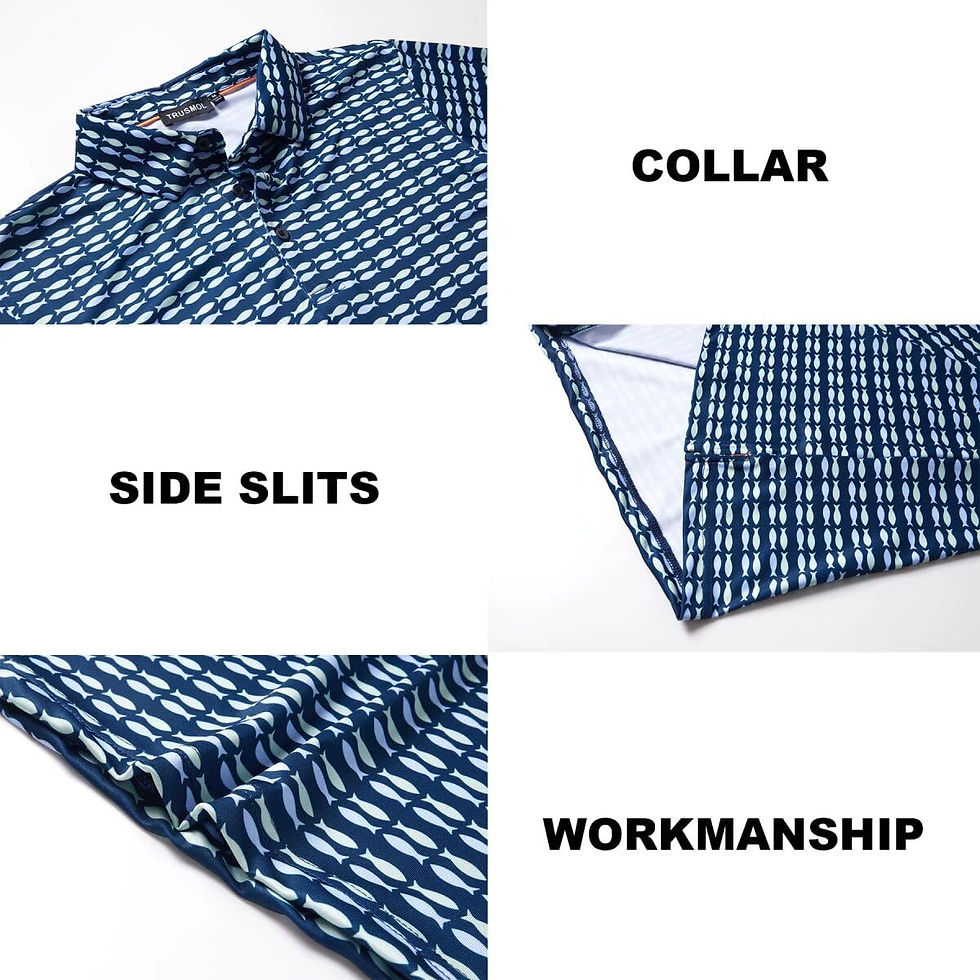 Thumbnail: Golf Shirts for Men Dry Fit Performance Print Short Sleeve Moisture Wicking Gol