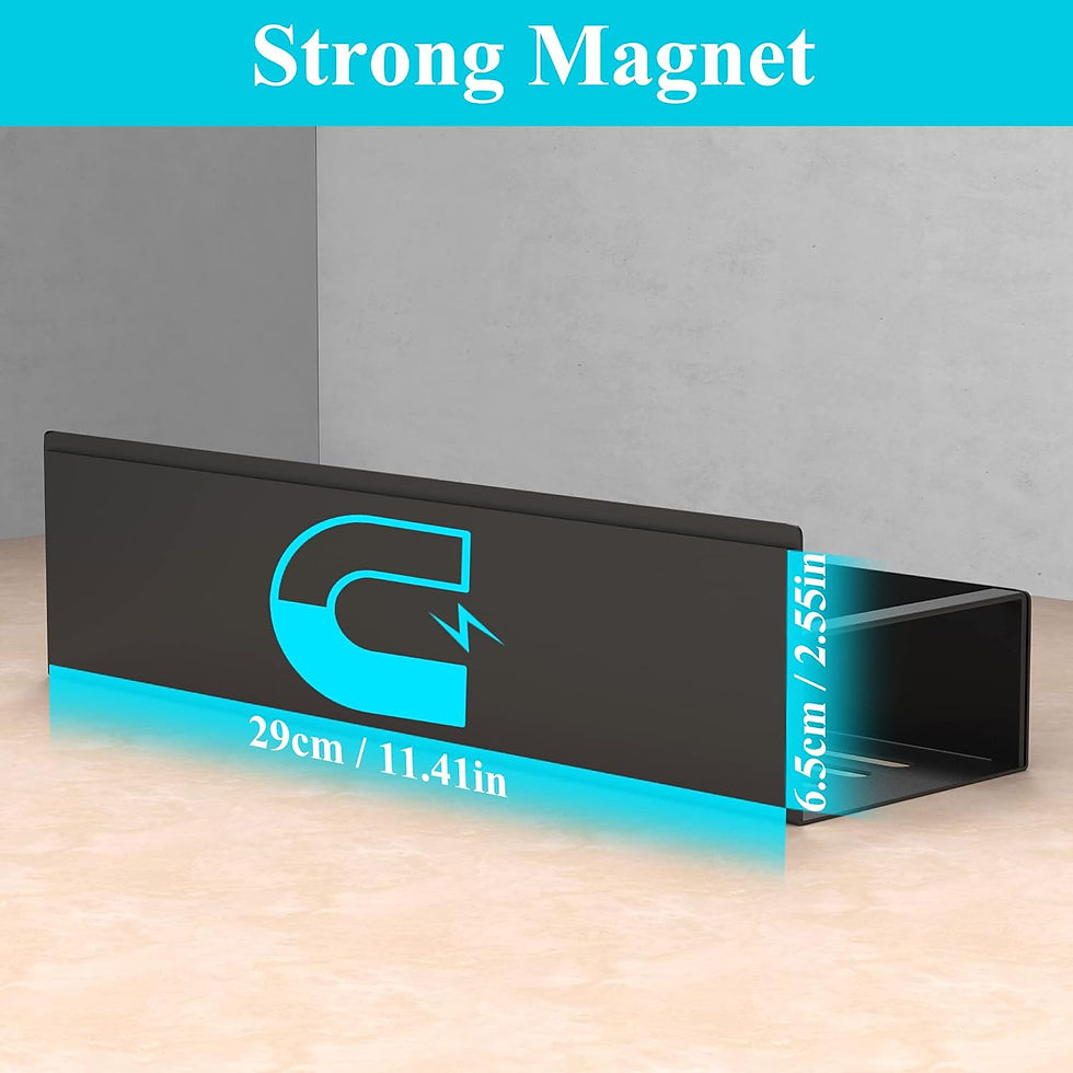 Thumbnail: 4 Pack Magnetic Spice Storage Rack Organizer for Refrigerator and Oven, Black F