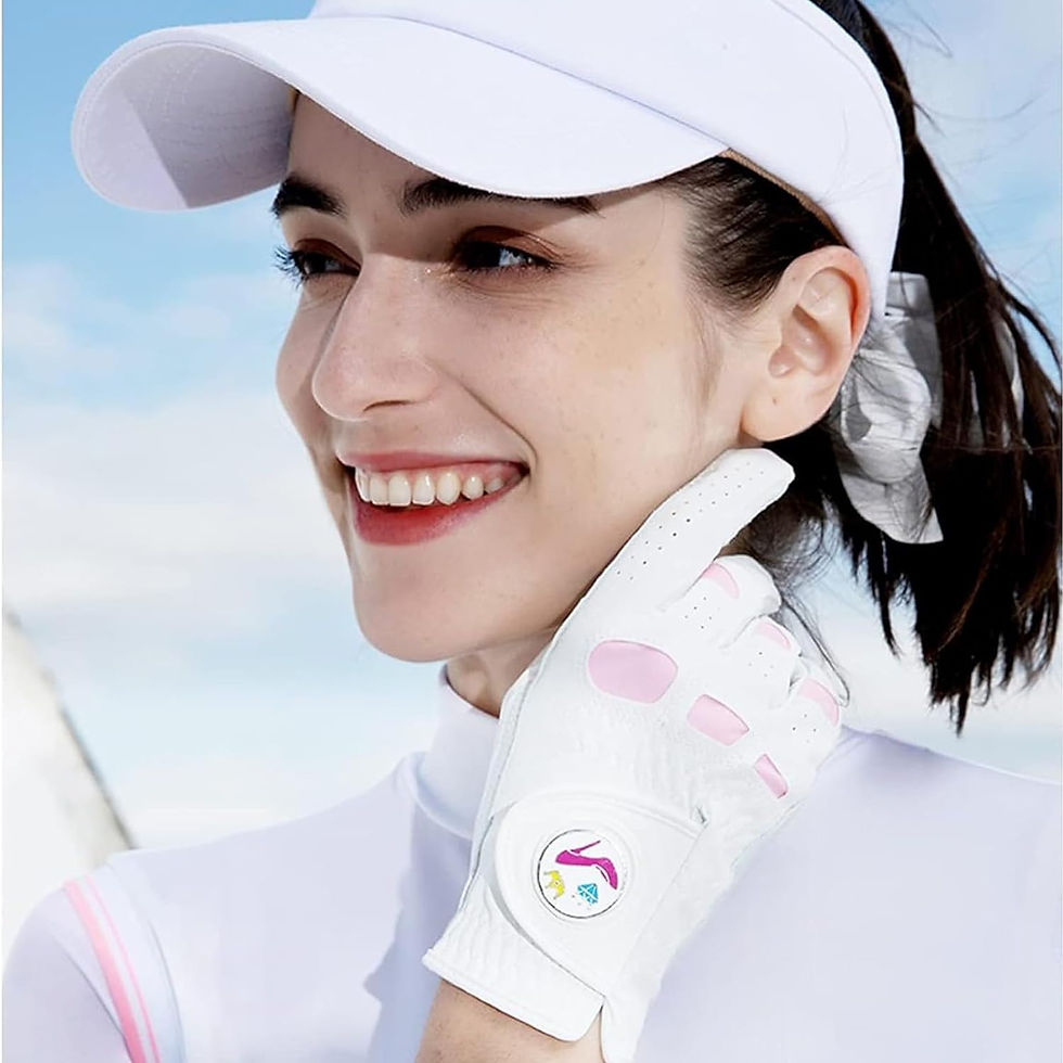 Thumbnail: FINGER TEN Women’s Leather Golf Glove with Ball Marker Extra Grip 1 Pack, Lef