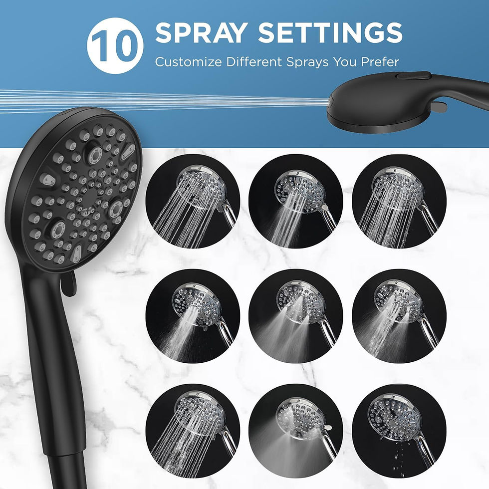 Thumbnail: Dual Handheld Shower Head Combo, 2-in-1 Rain Shower Heads System 8 Inch Rainfal
