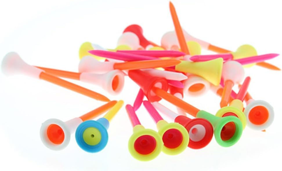 Thumbnail: Crestgolf Rubber Cushion Top Plastic Golf Tees Mixed Colors Pack of 50pcs