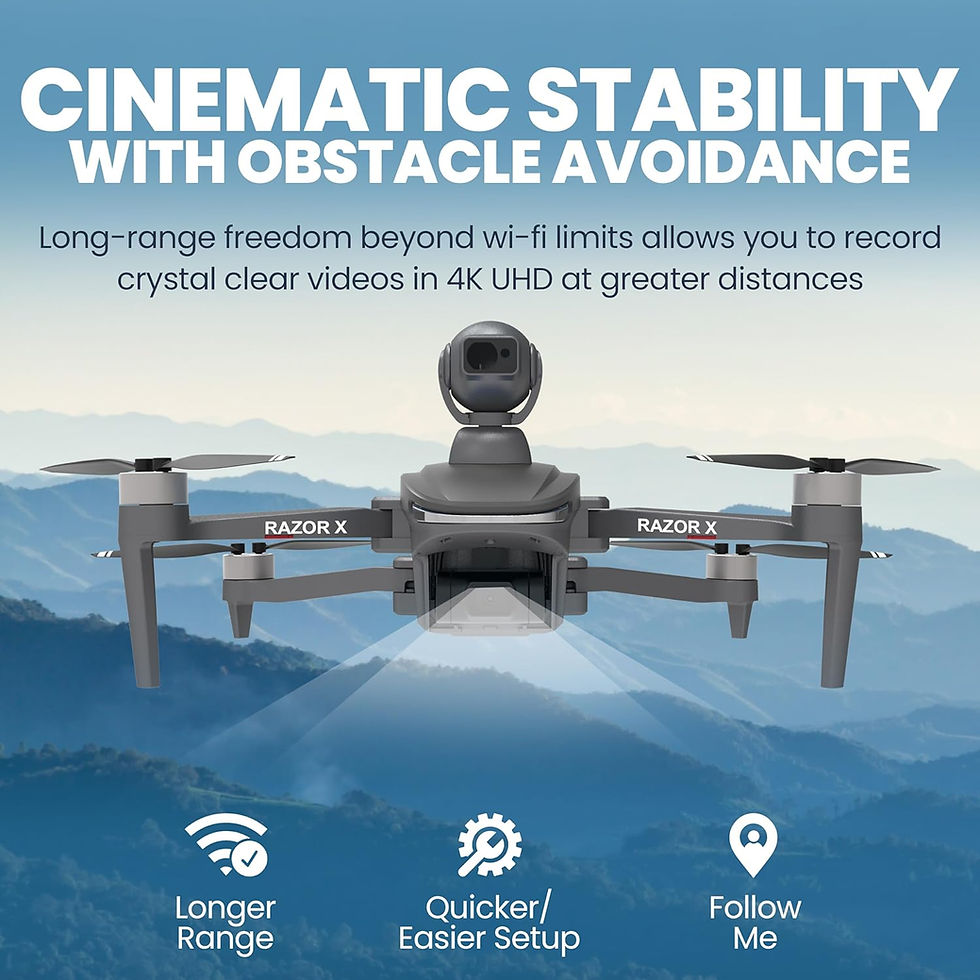 Thumbnail: Drone-Clone Xperts X Pro Razor with Camera for Adults 4k - FAA Approved Profess