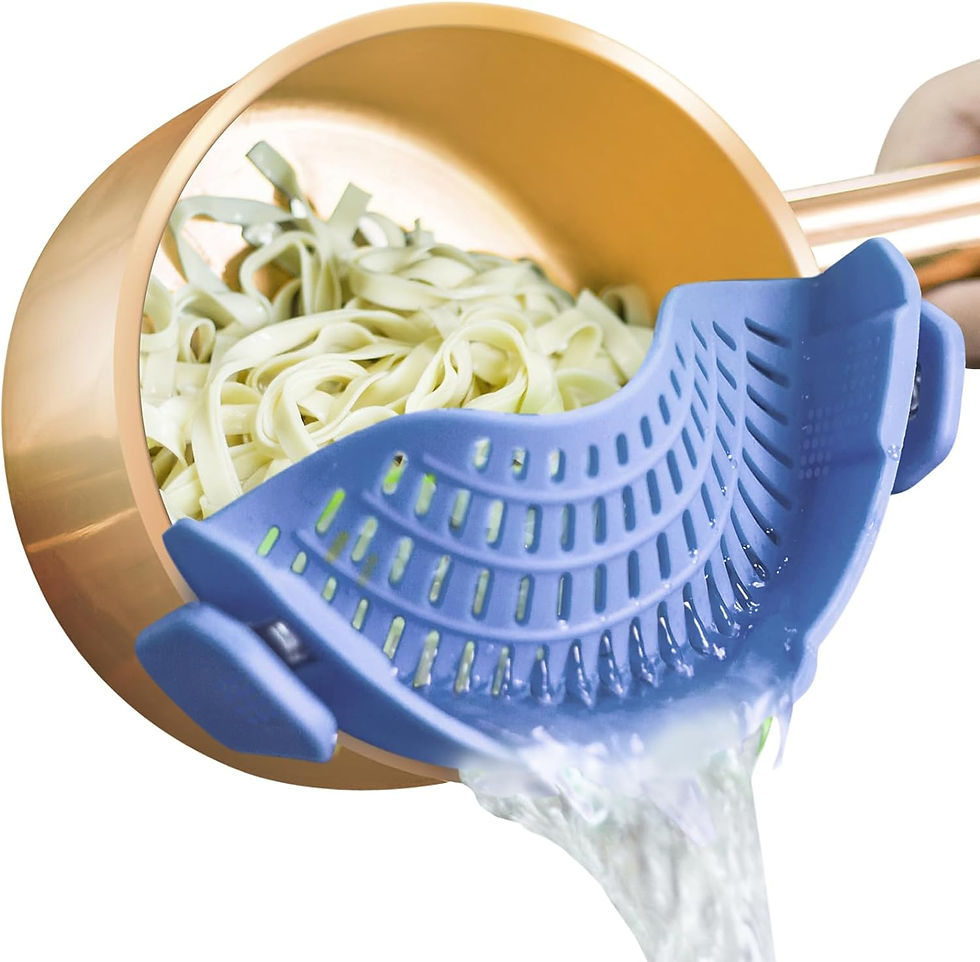 Thumbnail: AUOON Clip On Strainer Silicone for All Pots and Pans, Pasta Strainer Clip on F