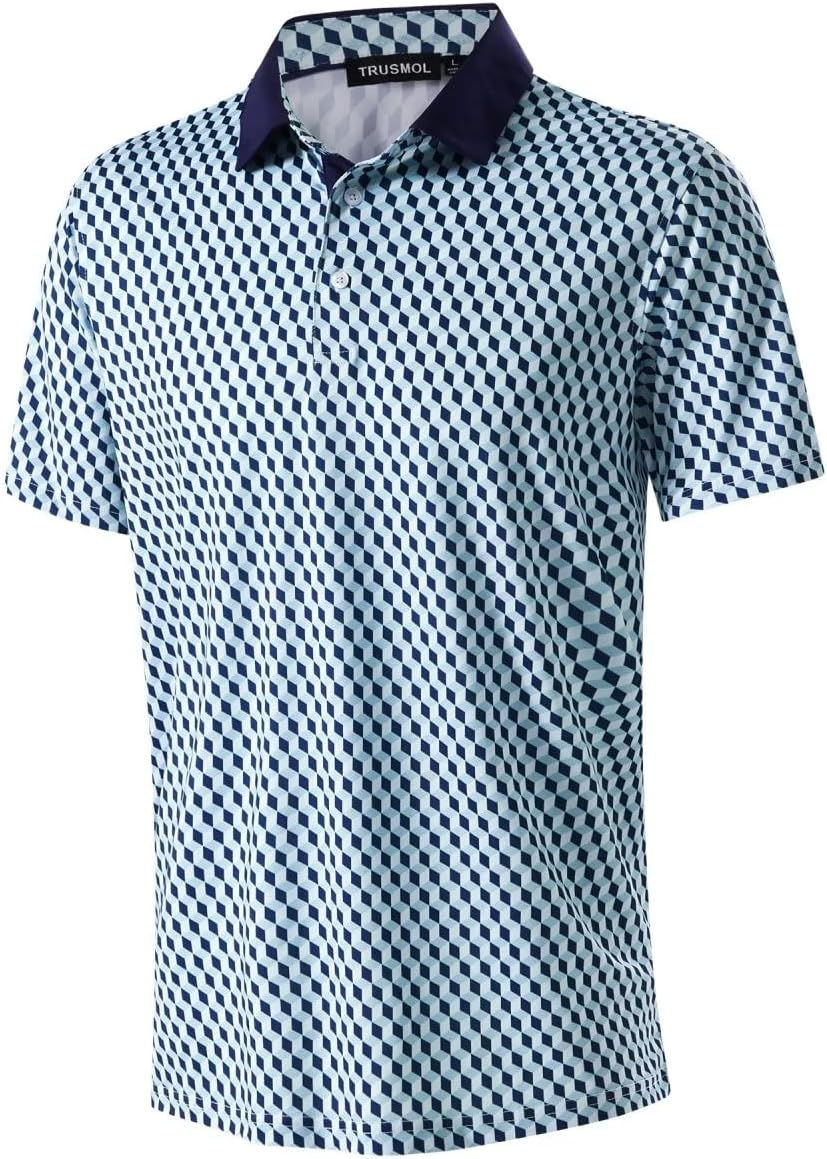 Thumbnail: Golf Shirts for Men Dry Fit Performance Print Short Sleeve Moisture Wicking Gol