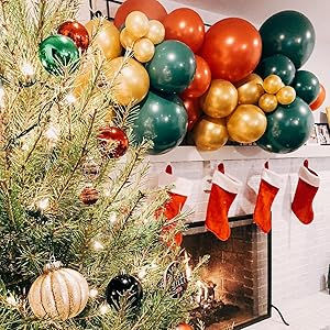 Thumbnail: Sugoiti Christmas Balloons Garland Arch Kit Tree 200PCS Red Green Metallic Gold
