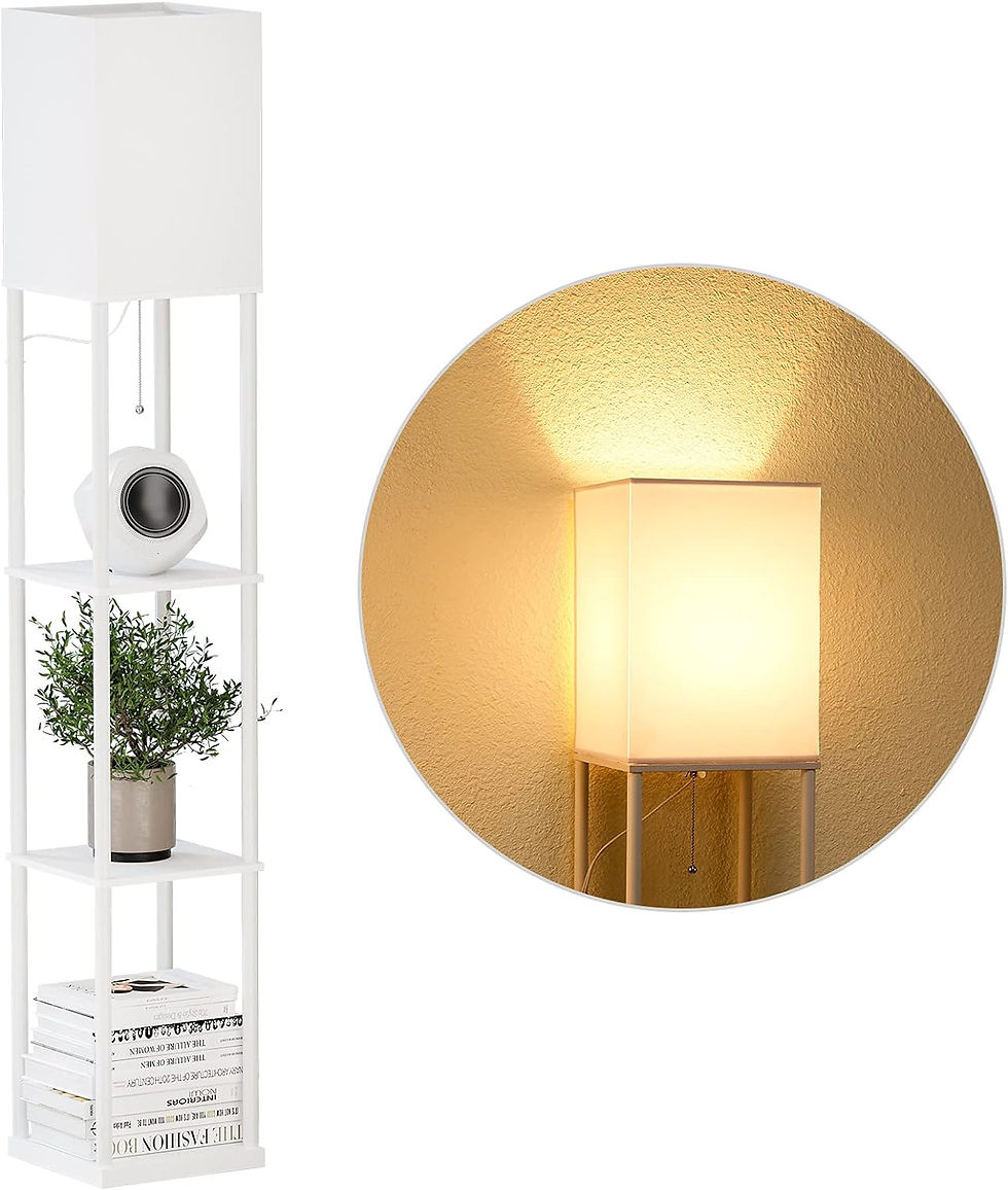 Thumbnail: SUNMORY Floor Lamp with Shelves, Modern Square Standing Lamp with 3 Color Tempe