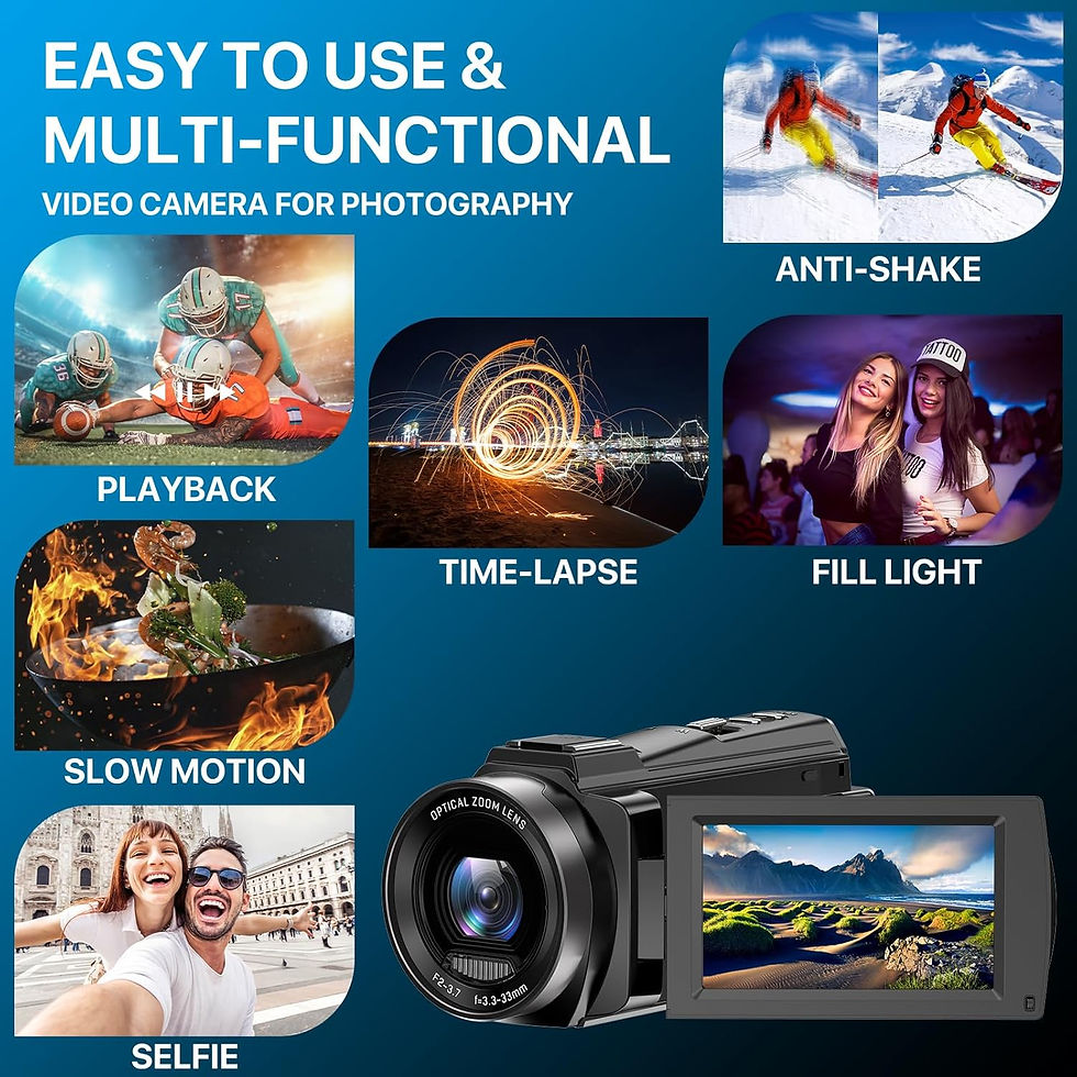 Thumbnail: 5K Video Camera Camcorder, 10X Optical Zoom 48MP UHD 30FPS Vlogging Camera for 