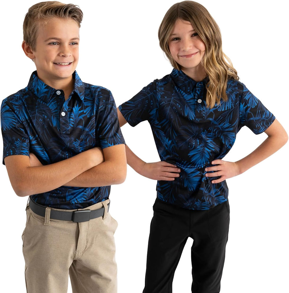 Thumbnail: Yatta Youth Polo Just Beachy Golf Polo - Unisex Small Athletic Fit, Wrinkle Res
