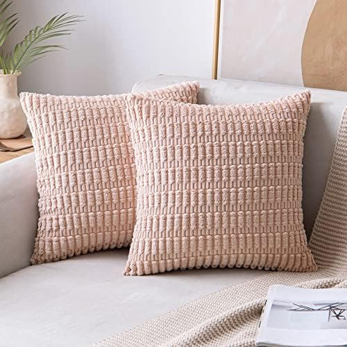 Thumbnail: MIULEE Pack of 2 Corduroy Decorative Throw Pillow Covers 18x18 Inch Soft Boho S