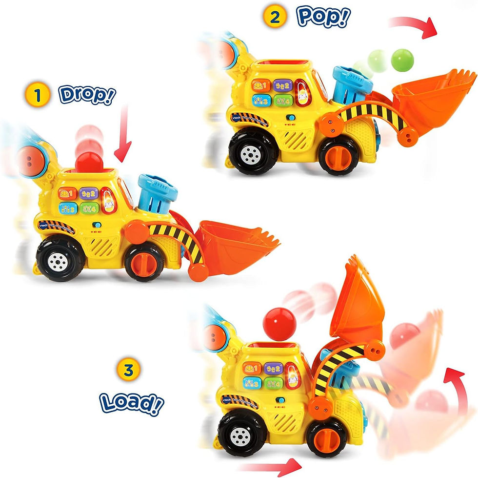 Thumbnail: VTech Pop-a-Balls Push & Pop Bulldozer,Yellow